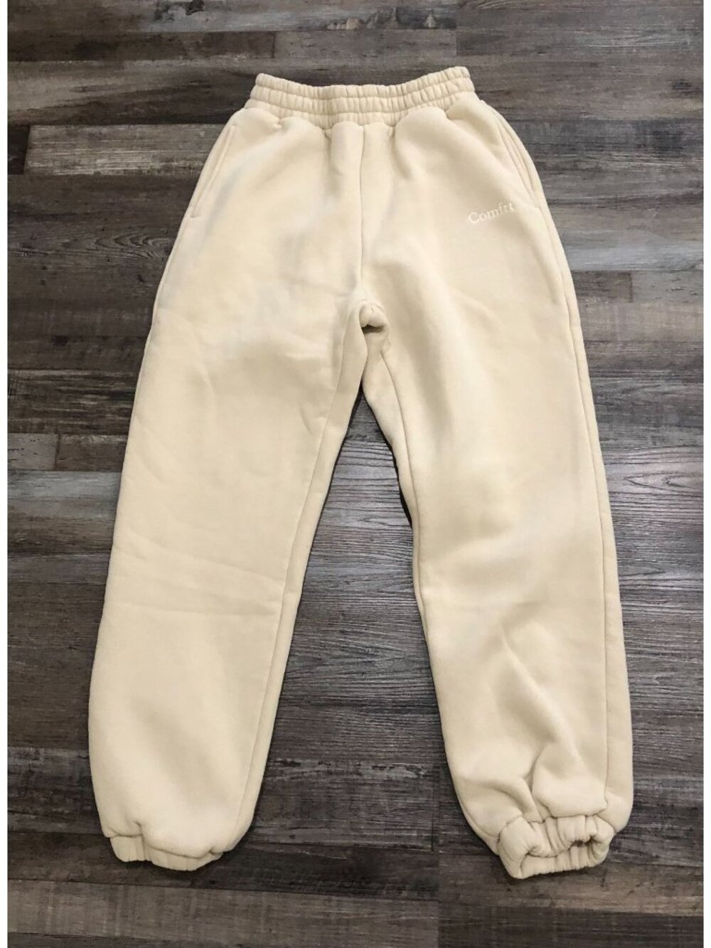 Comfrt Jogger Sweatpants Womens Size Small Cream Beige Athletic